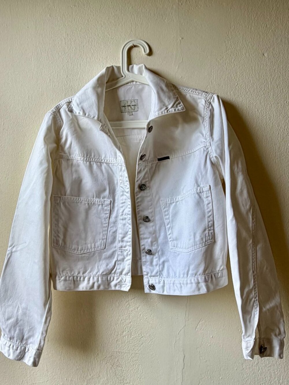 Calvin Klein White Denim Jacket, Sz M
